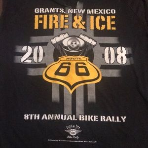 2008 Fire & Ice Route 66 Motorcycle Rally Biker T Shirt Grants New Mexico